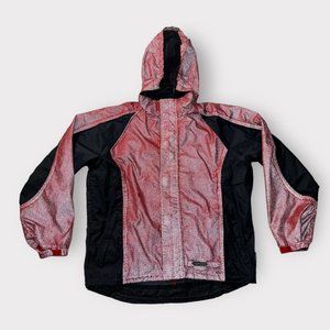 Red and Black Illumi-NITE zip-up reflective rain jacket